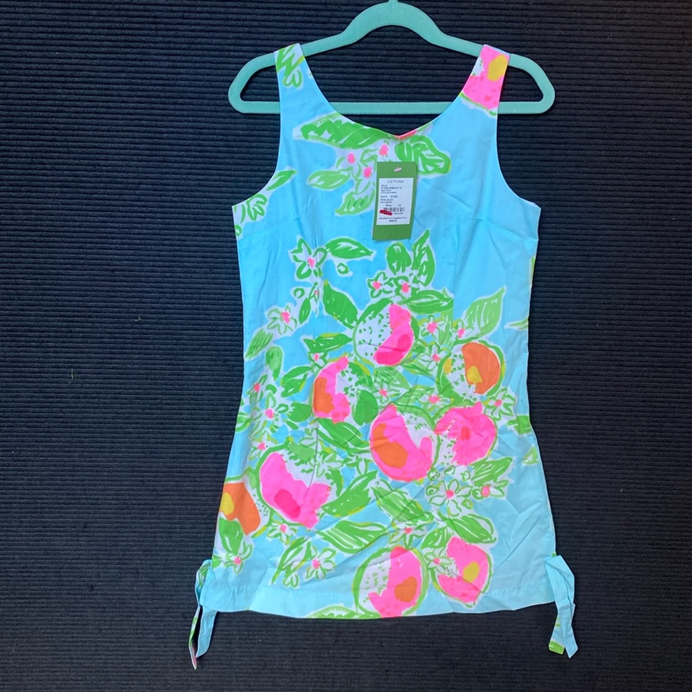 NWT, Lily Pulitzer girls sz 10 “ LITTLE DELIA DRESS” Pink lemonade, Pool blue”